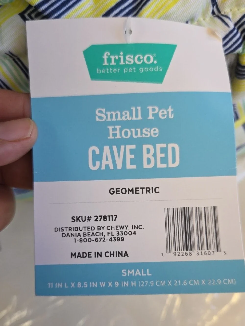 Plush Small Pet Hideaway House in Blue & Yellow